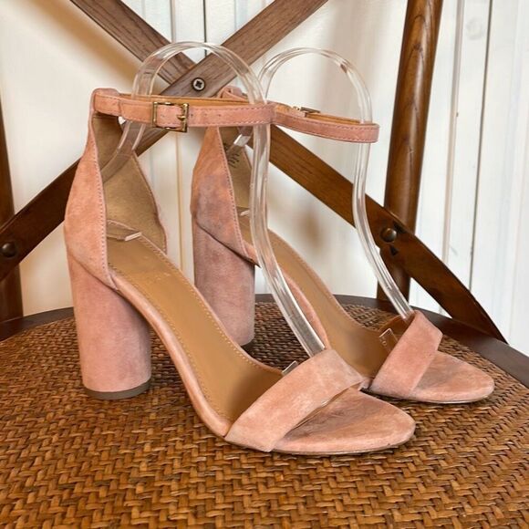 J.Crew light pink suede rounded block heel sandals size 6 - Picture 9 of 9